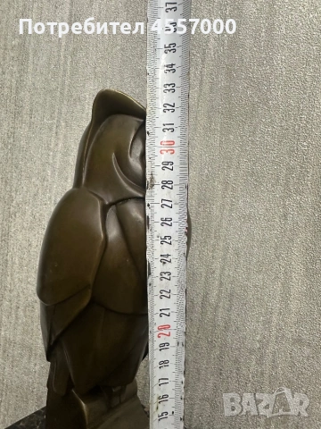 Уникална Бронзова Сова Art Deco – Оригинална Френска Скулптура, Cezaro, снимка 2 - Антикварни и старинни предмети - 53089080