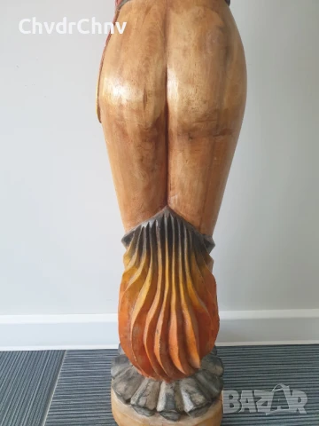128см-10кг ръчна дърворезба/еротика/голяма стара дървена скулптура/гола жена на клада, снимка 11 - Антикварни и старинни предмети - 51300897