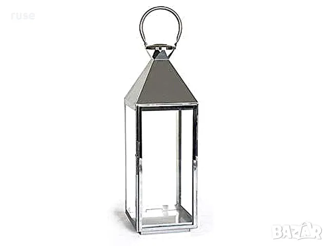 НОВ! Голям фенер стоящ стоманен 40см