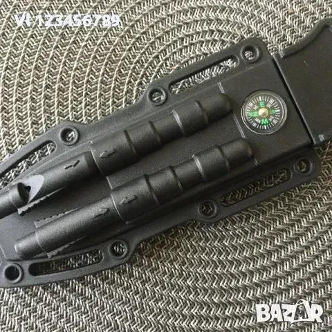 Тактически нож с магнезиева запалка, диамантен стик,свирка/ оцеляване 135х267, снимка 5 - Ножове - 50743137