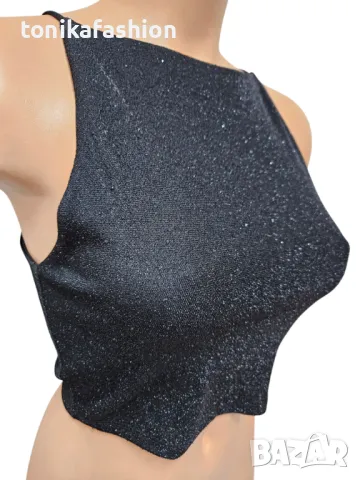 Парти късо потниче с камъчета , снимка 2 - Потници - 48614051