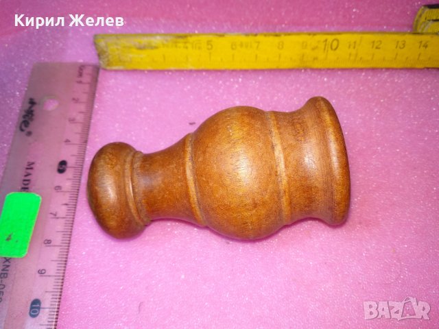 СТАРО ДЪРВЕНО КАПАЧЕ за СОЛНИЧКА СТИЛНО РЪЧНО СТРУГОВАНО 37639, снимка 9 - Други ценни предмети - 44155829