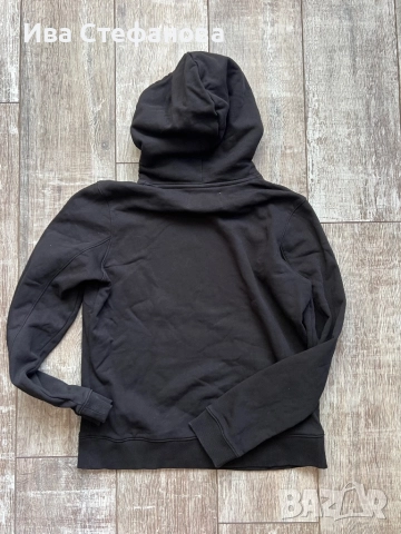 Дамски  черен памучен ватиран оригинален суичър суитшърт черен Calvin Klein качулка  памук памучен, снимка 4 - Спортни екипи - 51782022