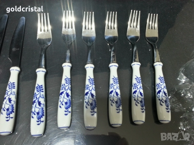 луксозни прибори за хранене с порцеланови дръжки , снимка 3 - Антикварни и старинни предмети - 52777130