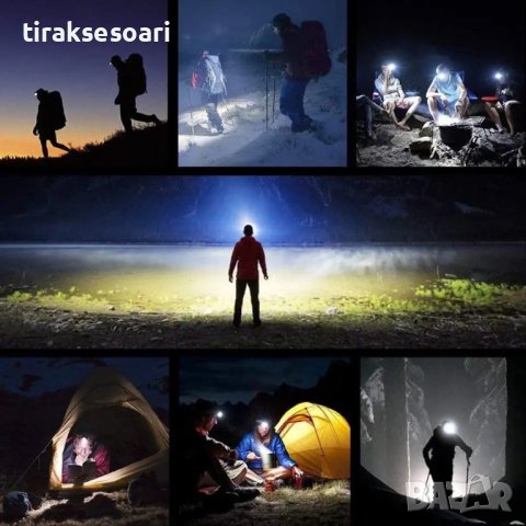 Мощен Челник за глава с вградена батерия и кабел за зареждане, снимка 6 - Къмпинг осветление - 44393225