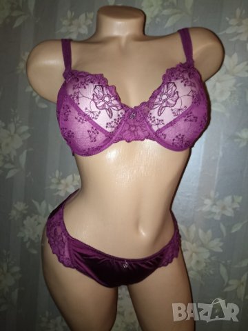 TCM- 85 C/ M,L- Луксозен комплект от сутиен и бикини в бордо , снимка 1