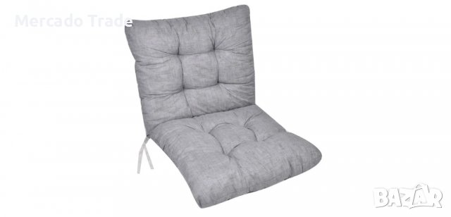 Декоративна външна възглавница за стол със сив гръб, 100х50см