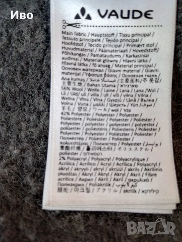 Vaude lavin мъжко вълнено палто, суичър с качулка L , снимка 5 - Палта - 53276686