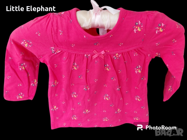 Блузка с дълъг ръкав за 12-18 мес мом с маргаритки за 9-12 мес момиченце"Little daisyes",Англия/нова