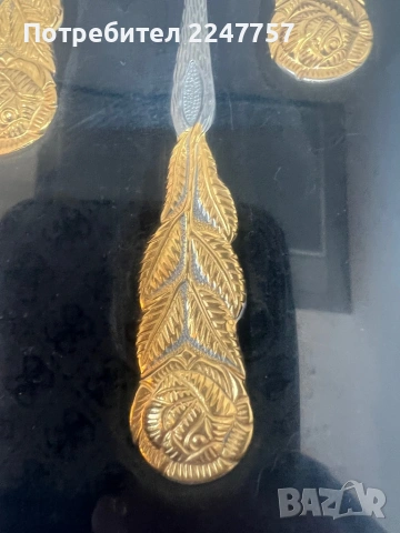 Нов позлатен комплект за хранене 22/23 К злато, снимка 3 - Прибори за хранене, готвене и сервиране - 54005722