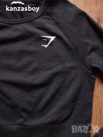 Gymshark Vital Crop Top - дамска фитнес блуза КАТО НОВА ХС, снимка 2 - Блузи с дълъг ръкав и пуловери - 53890286