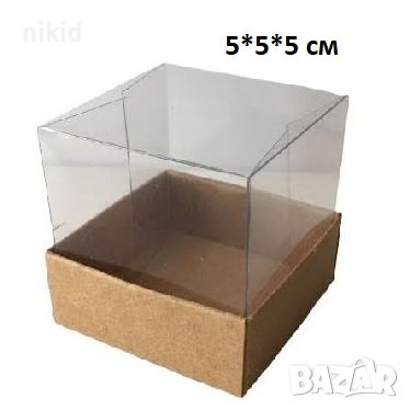 5x5x5 картонена кутия прозрачен капак картонени кутии ръчна изработка сувенир сапун фигурка кутийка