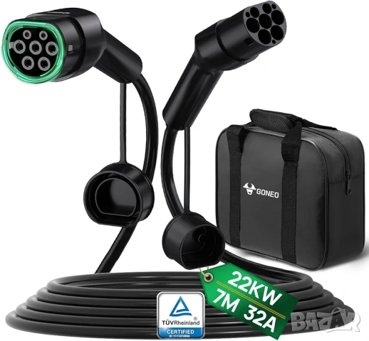 ПРОМО ! GONEO 22 kW Type 2 to Type 2 кабел за зареждане на коли !