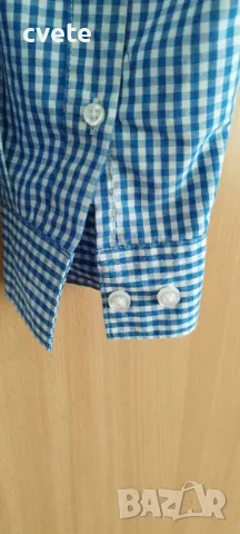 Мъжка риза каре синьо и бяло, снимка 4 - Ризи - 48556660