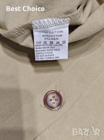 летни плажни ленени ежедневни ризи с дълъг ръкав, снимка 5 - Ризи - 52587627