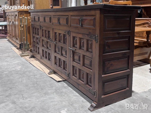 Скрин бюфет масив старинен, снимка 3 - Скринове - 53313562