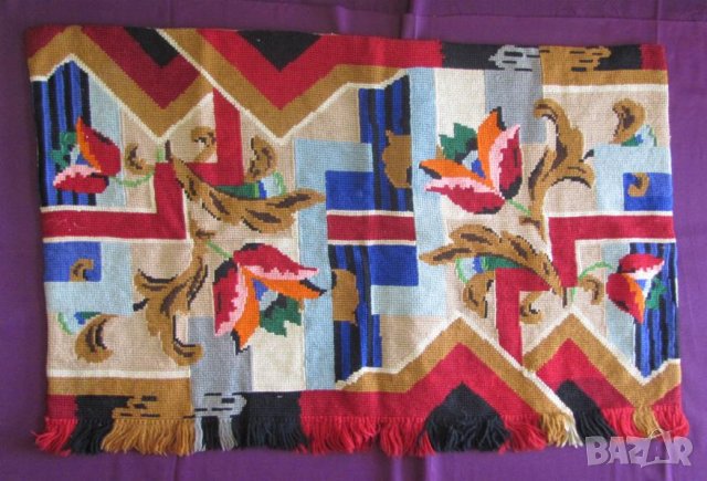 19 век Ръчно Бродиран Ковьор за Стена,Килим, снимка 1