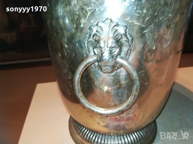 шампаниера с лъвове 24х22см-внос франция, снимка 3 - Колекции - 29477034