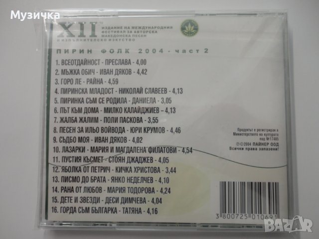 Пирин фолк 2004г 2ч, снимка 2 - CD дискове - 38259344