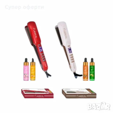 Преса за коса Lexical с подарък 2 шишента серум за коса с витамин C, снимка 2 - Преси за коса - 49871545