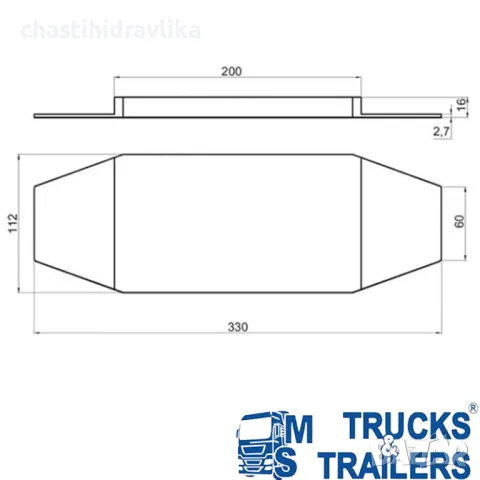 Гумена подложка / тампон 330x112x16 55700950, снимка 2 - Части - 48319945