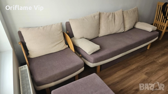 Диван, канапе и табуретка, снимка 5 - Дивани и мека мебел - 51546009