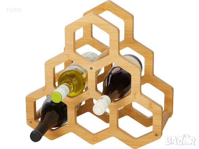 НОВИ! Етажерка за вино поставка за вино 6 бутилки дърво