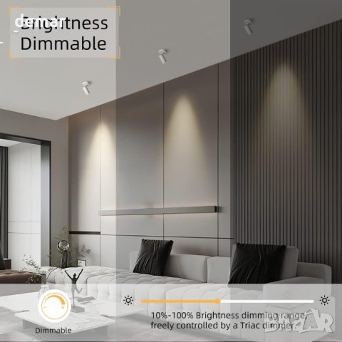 Aisilan прожектор LED бял димируем въртящ се за таван 7W 3000K - бял, снимка 3 - Прожектори - 42807583