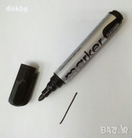 Нов перманентен маркер дебелина 2 мм, черен с объл връх, YaLong, снимка 2 - Ученически пособия, канцеларски материали - 31973222