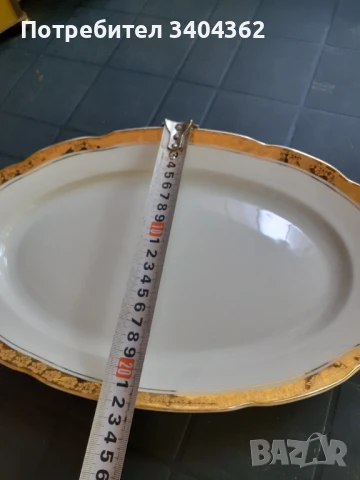 Български порцелан Китка Нови Пазар плато позлата, снимка 6 - Антикварни и старинни предмети - 51054766