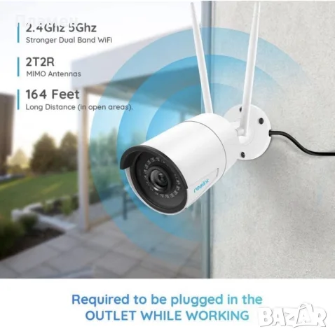 Reolink RLC 410W 4MP 2K WiFi IP камера с нощно виждане 30 м, снимка 6 - IP камери - 56243694