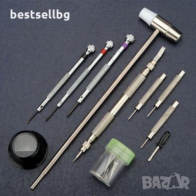 Професионален комплект часовникарски инструменти лупа очила отвертки, снимка 6 - Отвертки - 29181359