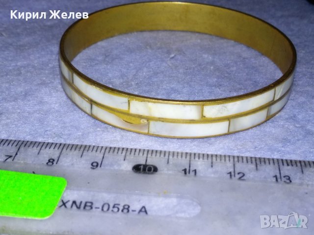 СТАРА БРОНЗОВА СПЛАВ СЕДЕФЕНА РЕТРО АРТ ГРИВНА МАЙСТОРСКА РЪЧНА РАБОТА 37521, снимка 2 - Антикварни и старинни предмети - 40865757