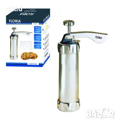 сет шприц пистолет Алуминиев за сладки крем с накрайници и дискове сладкарски преса, снимка 2 - Аксесоари за кухня - 41426039