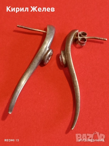 Елегантни сребърни обеци с нежна извивка и инкрустирани кристали 27231, снимка 8 - Обеци - 52863855