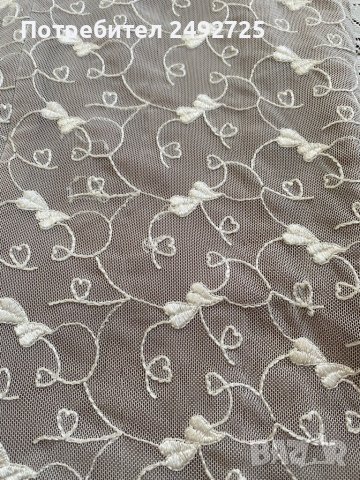 Рокля, туника дантелена бежова, снимка 1