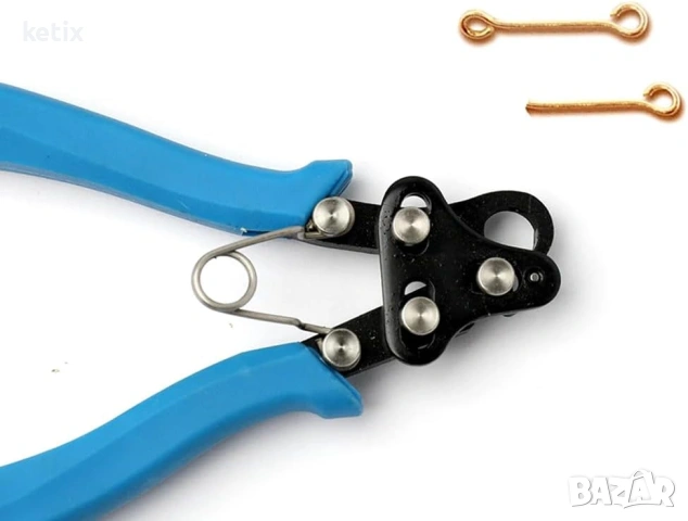 Многофункционални клещи с кръгли върхове, 1.5 мм, за сплитане и оформяне на бижута, син цвят