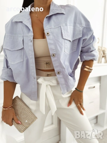 Дамско дънково яке тип риза NEST, 6цвята , снимка 3 - Якета - 53360513