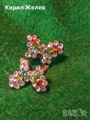 ЕФЕКТНИ СРЕБЪРНИ ОБЕЦИ ПЕПЕРУДИ СРЕБРО 925 с РАЗНОЦВЕТНИ ФАСЕТИРАНИ ИСКРЯЩИ КРИСТАЛИ 27981, снимка 8 - Обеци - 40502083