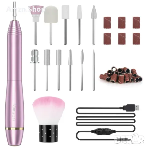 Електрическа шлифовъчна машина за нокти Mosen електрическа пила за нокти комплект за маникюр, снимка 2 - Продукти за маникюр - 47452492