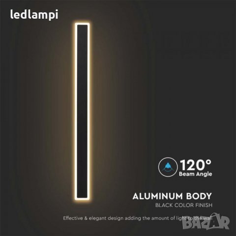 LED Аплик 17W Черен IP65, снимка 2 - Лампи за стена - 40194328