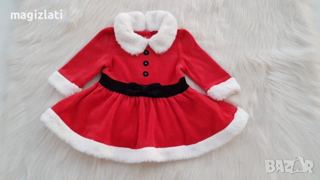 Коледна рокля 0-3 месеца, снимка 2 - Бебешки рокли - 42692771