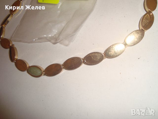 МАСИВЕН ПОЗЛАТЕН ДАМСКИ ЛАНЕЦ КОЛИЕ ЕМАЙЛ БРОНЗ 72861, снимка 2 - Колиета, медальони, синджири - 30468972