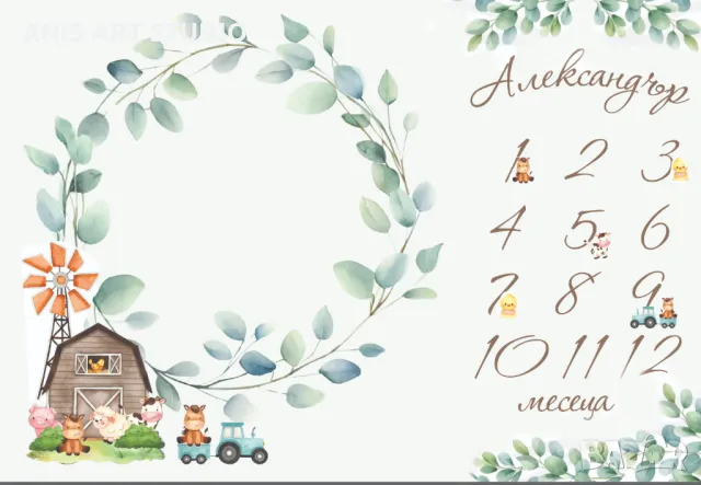 Платно за месечинки/Платно за снимки на бебето/Месечинка