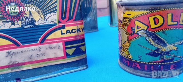 Adler,BASF,SUN,1935г,7 немски кутии с емайл лак, снимка 5 - Колекции - 43200294