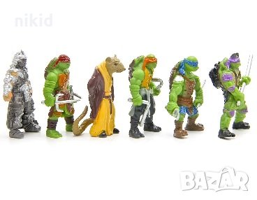 6 бр Костенурките Нинджа и плъх малки пластмасови фигурки играчки pvc за игра и украса торта, снимка 3 - Фигурки - 35143153