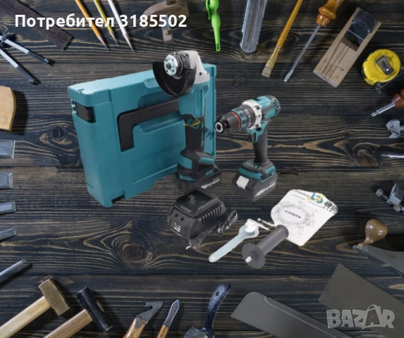 Комплект 2в1 акумулаторен ъглошлайф и винтоверт 36V 8Ah, снимка 3 - Куфари с инструменти - 51252027