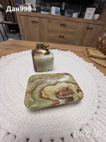 Уникално красиви - настолна запалка и пепелник от оникс, снимка 4 - Запалки - 54064780