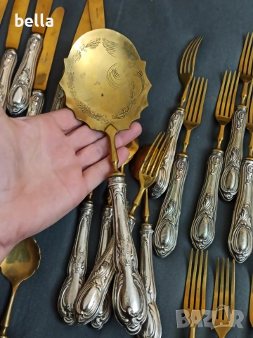 Ексклузивен антикварен десертен сервиз „Solingen“ – Сребро 800, снимка 15 - Антикварни и старинни предмети - 54043349