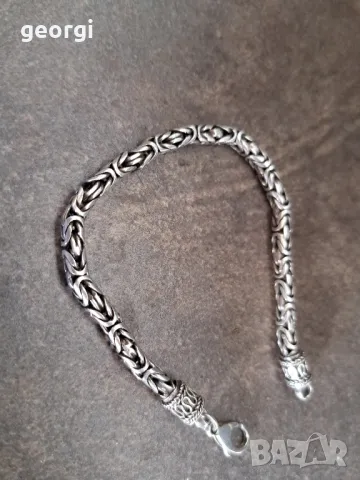 сребърна гривна , снимка 2 - Гривни - 48558143